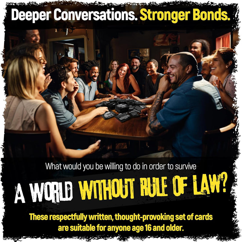 Load image into Gallery viewer, Apocalyptic Scenario Based Conversation Starter and Table Topics Cards - Perfect for Couples, Friends, Family, Ice Breaker, Deep Connections, Community and Team Building and more. Emergency
