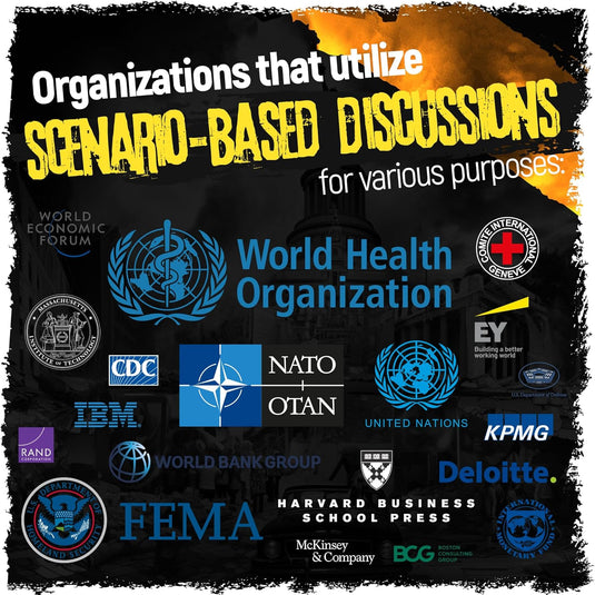 Apocalyptic Scenario Based Conversation Starter and Table Topics Cards - Perfect for Couples, Friends, Family, Ice Breaker, Deep Connections, Community and Team Building and more. Emergency