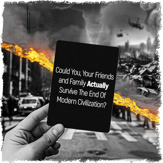 Apocalyptic Scenario Based Conversation Starter and Table Topics Cards - Perfect for Couples, Friends, Family, Ice Breaker, Deep Connections, Community and Team Building and more. Emergency