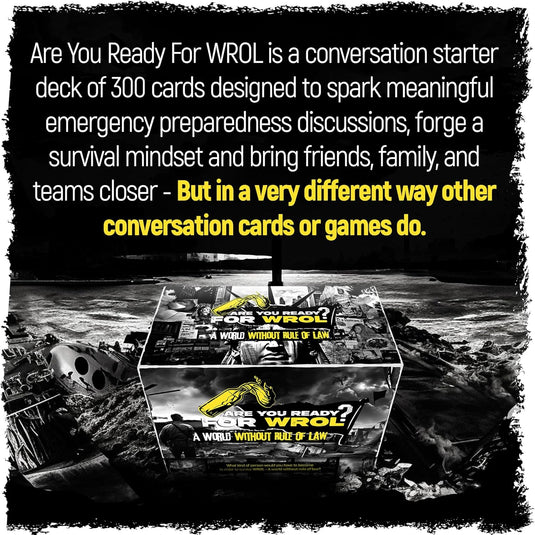 Apocalyptic Scenario Based Conversation Starter and Table Topics Cards - Perfect for Couples, Friends, Family, Ice Breaker, Deep Connections, Community and Team Building and more. Emergency