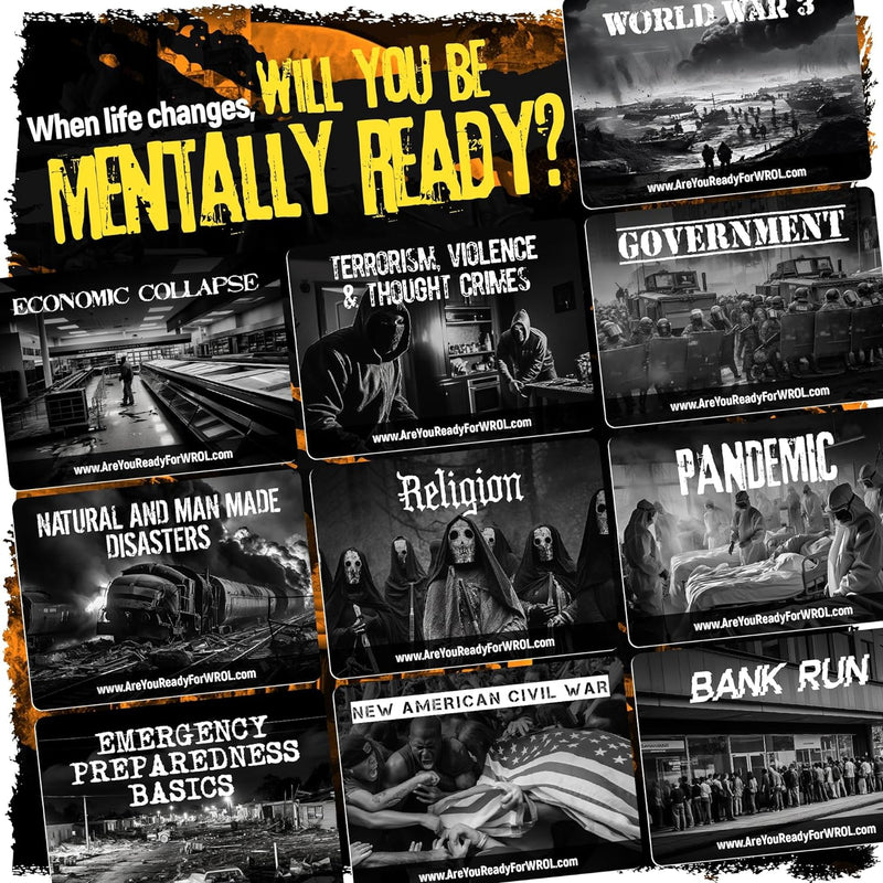 Load image into Gallery viewer, Apocalyptic Scenario Based Conversation Starter and Table Topics Cards - Perfect for Couples, Friends, Family, Ice Breaker, Deep Connections, Community and Team Building and more. Emergency
