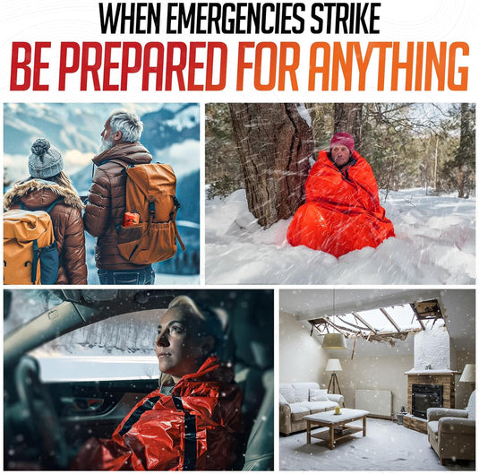 Emergency Sleeping Bags (2-Pack) – Lightweight Thermal Bivy Sacks for Camping, Hiking, Disaster Preparedness – Waterproof, Tear Resistant and Perfect for Survival