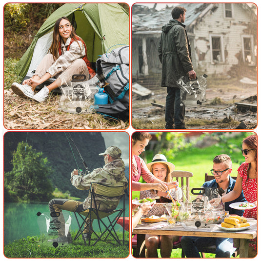 Collapsible Water Container Bag with Premium Spigot - 2.1 Gallon/8L BPA-Free Portable Water Storage Jug for Hurricane Preparedness, Camping, Backpacking - 2 Pack