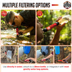 5 High Capacity Emergency Survival Water Straws - Personal Filter for Camping, Hiking, Travel, Biking, Survival, preparedness, Lightweight, Reusable and with no Expiration Date.